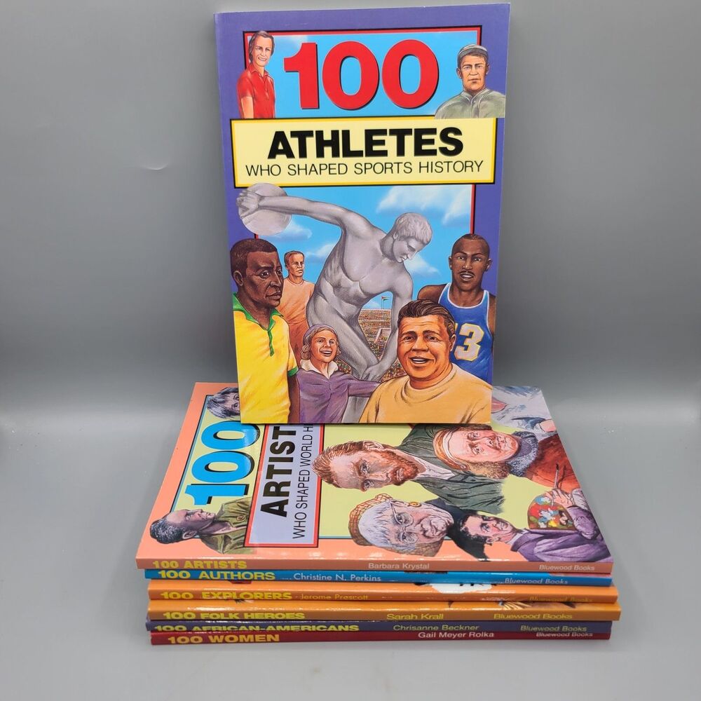 100 Series Bluewood Books Lot of 7 Authors Explorers Atheletes Etc Paperback
